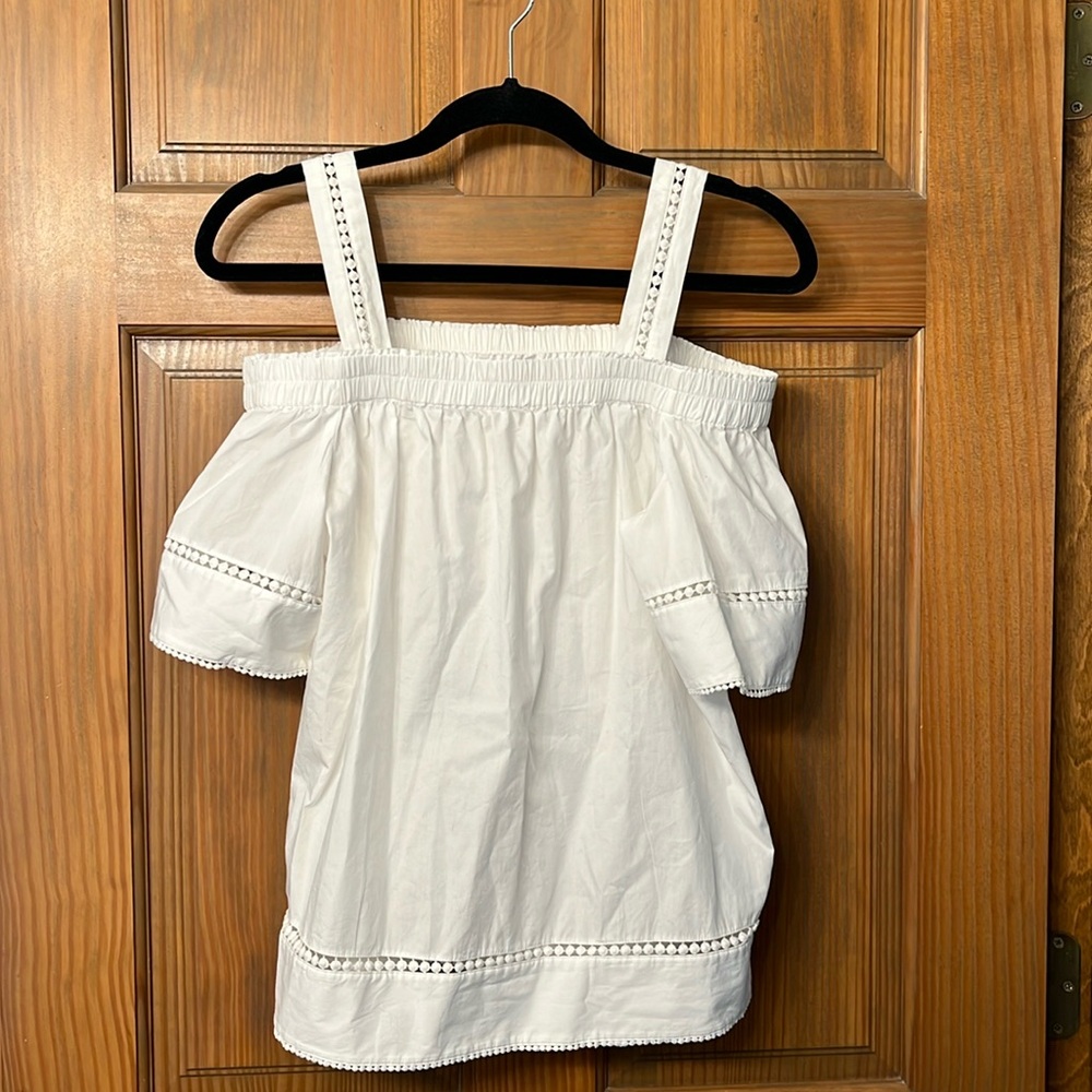 Ted Baker White Off-Shoulder Cotton Tank Top